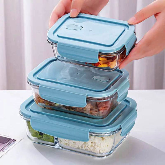 Pyrex 3-Piece Thermal Glass Food Storage Container Set with Airtight Lids