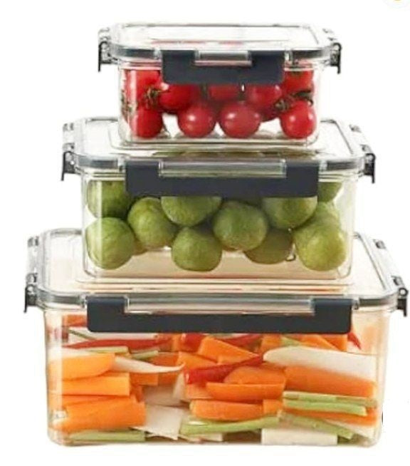 3-Piece Acrylic Smart Lock Food Storage Containers Set