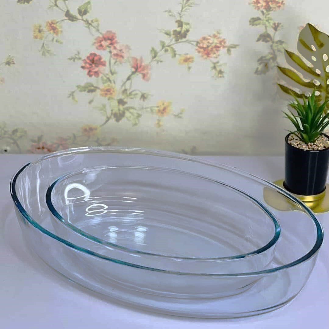 Two-piece oval oven casserole set