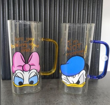 Disney Donald Duck and Daisy Duck Glass Mugs