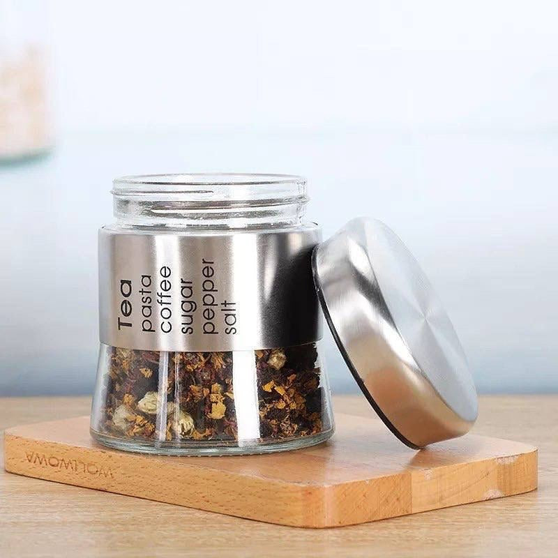 3-Piece Stainless Steel Spice Jars Set