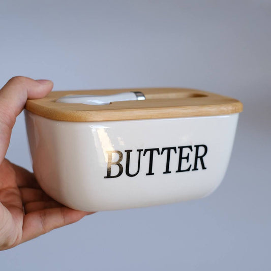 Porcelain butter jar